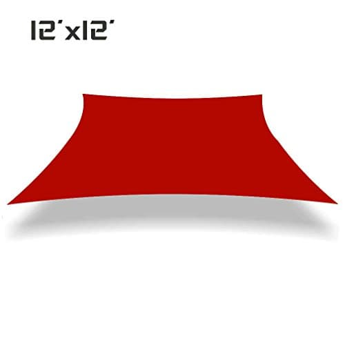 UNICOOL 12' X 12' Square Sun Shade Sail UV Block For Outdoor Garden Patio Sunscreen Awning Canopy Terracotta