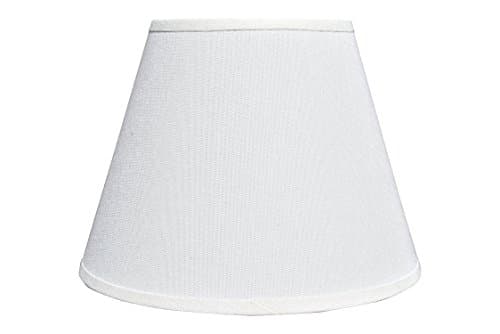 White Linen Lamp Shade (Spider) Small Desk, Table or Bedside Light Cover | Modern Home or Bedroom Decor | Easy to Install | 5" x 9" x 7"