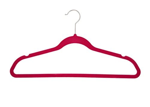 MetU Velvet Suit Hangers Thickness 4 mm - 10 Pack, Charming Red