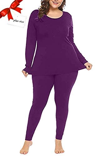 Women's Plus Size Thermal Underwear Set Top & Bottom Long Johns Sets Fleece Lined XL-6XL