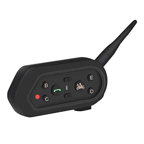 Motorcycle Bluetooth Helmet Intercom And Headphone Waterproof Multi-Function Can Be Paired With Mobile Phone/MP3/GPS Device To Support 6-Person Intercom Black,1Pack