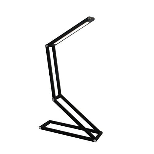Desk Lamp, Vaste LED Foldable Lamp, Portable Table Lamp, Eye-Care, Energy-saving, 2-Level Dimmer, Multi shape (Black)