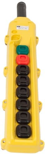KH Industries CPH08-B3C-000A 8 Push Buttons Pendant Control Switch, Maintained On/Off, 3-Single Speed