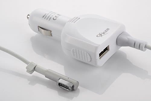 ABCENT Apple 16.5V 3.65A 60w Portable External Battery Backup Car Charger for Mac Book 13" A1181 A1278 A1184 A1330 A1342 A1344, with Extra USB Slot to Charge for All Devices, All Smartphone’s—free Shipping