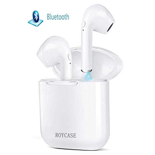 roycase Bluetooth Headphones Mini Earbuds Stereo in-ear Wireless Bluetooth Headsets with Charging Case - Noise Cancelling mic HD Sports Earphones for All Smartphones