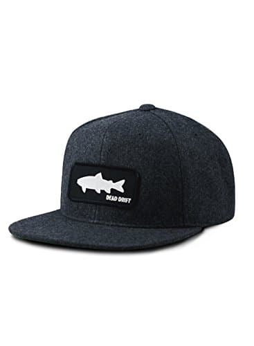 Fly Fishing Hat Shadow Wool Flat Bill Snap Back (Charcoal)