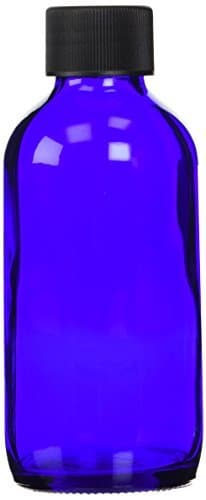 Cobalt Blue Boston Round Bottle with Cap - 4 oz, 6 ct,(Frontier) by Frontier Accessories by Frontier Accessories