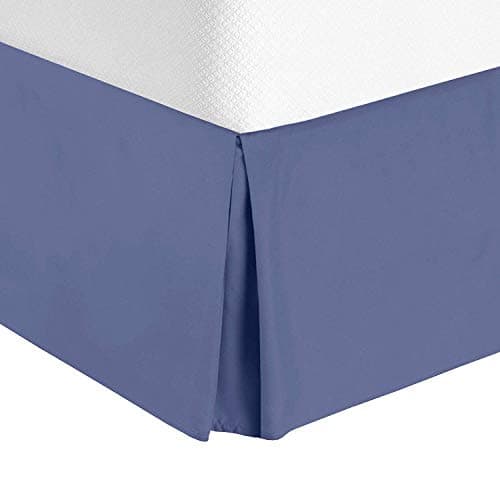 Bellacasa creations Box Pleated Bed Skirt-400 Thread Count 100% Organic Cotton,Quadruple Pleated, Wrinkle and Fade Resistant, 15” Tailored DropInches(California King,Steel Blue)
