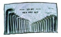 K Tool International 25 Piece SAE & Metric Hex Key Set" Roll Up Pouch (KTI71425) Category: Hex Key Sets