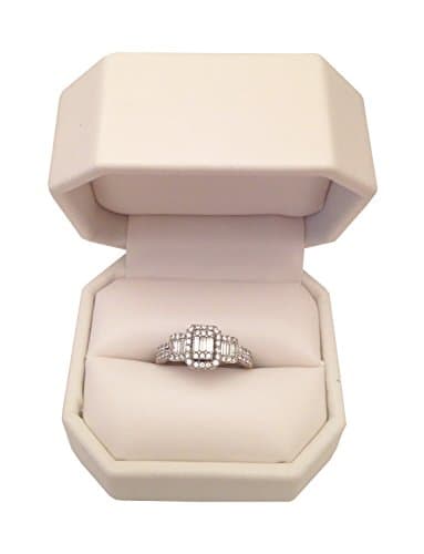 2ps White Faux Leather Ring Box Organizer Storage Display Gift