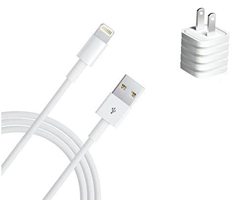 Charger,Iphone Usb Wall charger with Usb Lightning Cable charging for iPhone Se 5 5S 5C 6 6S Plus 7/7plus Ipod Touch 5, Nano 7Th (White)