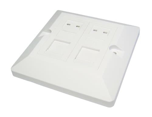 NEWLink CAT 6 Double Port Shuttered Faceplate