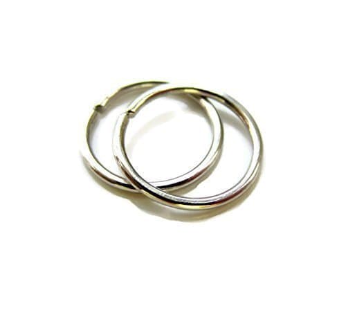 Silver Tragus Helix Cartilage Hoops Very Small Tiny Hoop Earrings 7mm One Pair