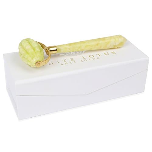 White Lotus Intensive Massage Jade Roller. The Jade Massager Jade Facial Roller Is Designed To Create Powerful Stimulation To Improve Blood Flow To The Skin And Enhance Health And Beauty