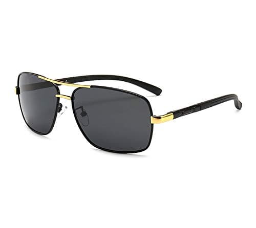 Polarized Aviator Metal Rectangle Bridge Men's and Women's Sunglasses