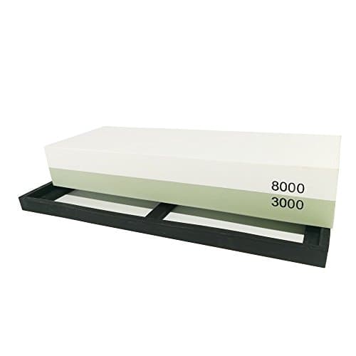 Vitrust 2 Sides Grit Knife Sharpening Stone 3000/8000 professional Blade Sharpening Stone Whaterstone with Non-slip Silicone Base
