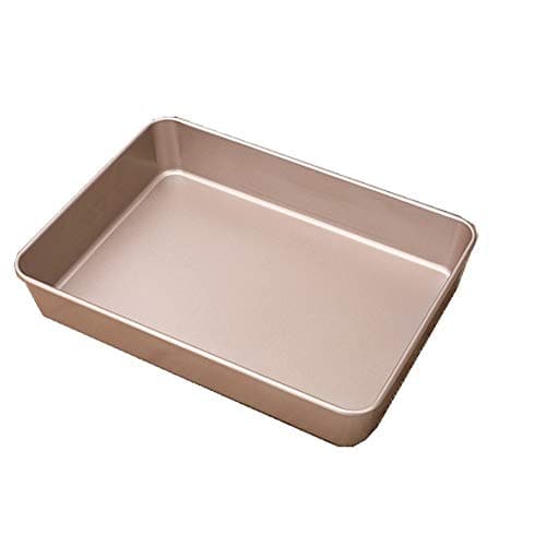 Lrbbq Baking Tray Baking Pan Oven Non-Stick Cake Mold Household Biscuits Nougat Snow Flavour Baking Pan Baking Tools, Gold 13"