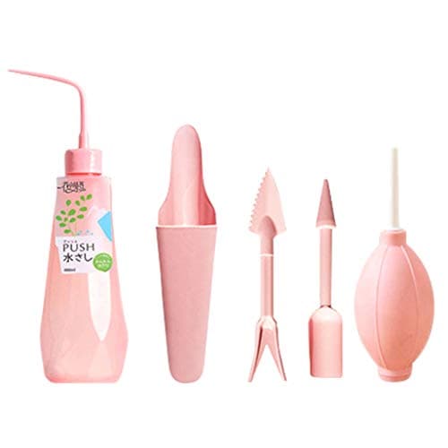 Onpiece Succulent Tools Mini Gardening Hand Tools Set, Watering Bottle Blower Brush Shovel Tools Potted Plants Maintenance Household Gardening Tool Set (5 Pcs, Pink)