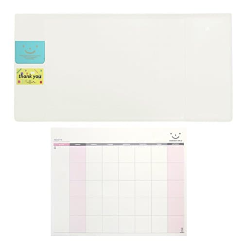 SECOND MANSION Desk Mouse Mat & Monthly Scheduler Set - White