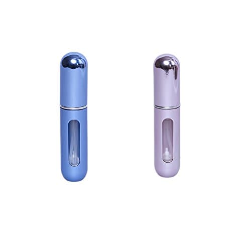 JuJinxi (2 PCS) Travel Portable Mini Refillable Perfume Atomizer Bottle Scent Pump Spray Case Refillable Perfume Bottle