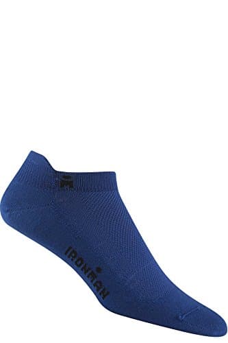 Wigwam Men's Ironman Lightning Pro Low Cut socks, Blue, Large with a Helicase brand sock ring