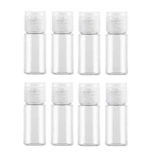 12Pcs 15ml/0.5oz Transparent Plastic Refillable Empty Bottles with Flip Lid Lotion Shampoo Facial Cleanser Emulsion Toner Fluid Containers Cosmetic Dispense Sample Vials Jars Boxes Tins for Travel