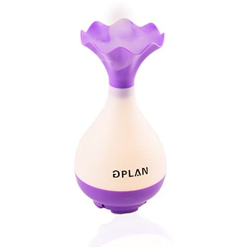 GPLAN Decorative Oil Diffuser 95ml Ultrasonic Cool Mist Humidifier Jade Vase Design USB Aromatherapy Essential Oil Diffuser Auto Shut-off with LED Night Light(Purple)