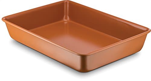 Ceramic Coated Baking Pan 9" x 13" – Premium Nonstick, Even Cooking, Dishwasher and Oven Safe - PTFE/PFOA Free - Red Cookware and Bakeware by Bovado USA