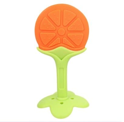 MK Shoppy Baby Teether Orange Shape Teether Silicone Baby Dental Care Toothbrush Training Baby Care Silicon