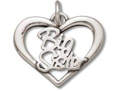Sterling Silver Big Sister Heart Charm
