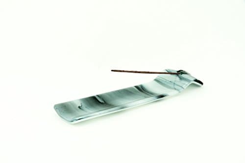 White and Black Glass Incense Burner
