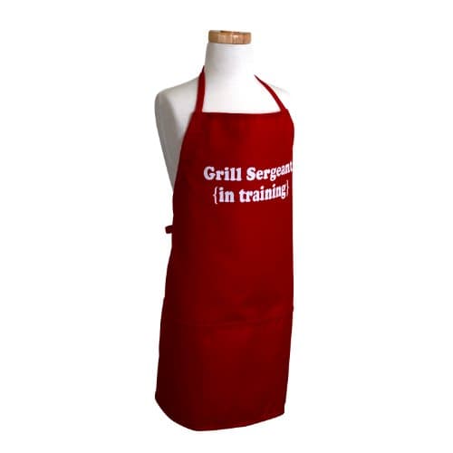 Flirty Aprons Boy's Original "Grill Sergeant in Training" Apron, Red