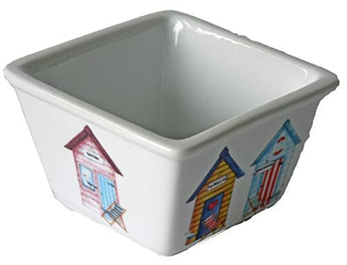 Small Beach hut Design deep Square Dish for Individual portions or Servings (Set of 5) (6 Dishes)