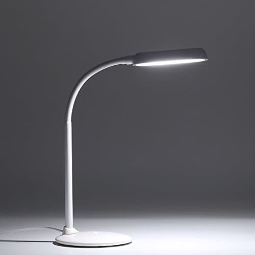 KQRNS Gooseneck Reading Light USB Desk Lamp Adjustable Book Light Flexible Table Lamp Led Bedside Light Eye Protection Lamps for Teenagers (White)