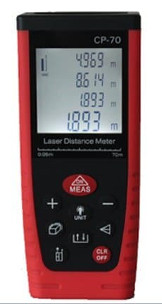QIYAT CPTCAM Distance Measure Meter Laser Rangefinder Measuring Tool with Backlit Display Tape Measure to 231 Feet/70m(CP-70) (red)