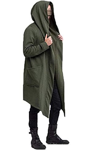 Mens Long Sleeve Cardigan Jackets Solid Overcoat Open Front Cardigans with Pocket