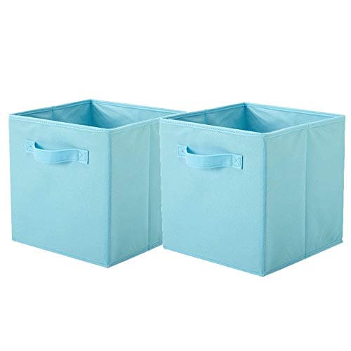 Shellkingdom Storage Bins, Foldable Fabric Storage Cubes And Cloth Storage Organizer Drawer For Closet And Toys Storage,2 Pack(Light Blue)