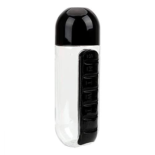 Holdream Outdoors Drink Water Bottle with Pill Box Plastic 600ml