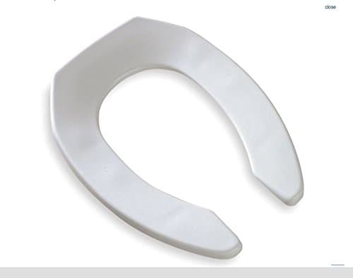 (2-pack) Bemis StaTite Commercial Heavy Duty Plastic Toilet Seat Elongated Without Cover 18-3/8" Bolt to Seat Front