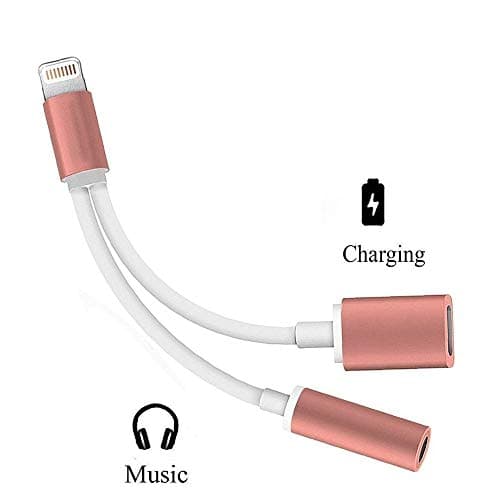 7/7 Plus Splitter Adapter, Dual Audio and Charger Cable, 2 in 1 to 3.5mm Aux Earphone Jack Audio and Charger Adapter for 7/7 Plus/6/6 Plus