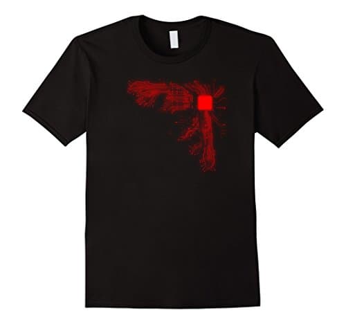 Men's Premium "COMPUTER CPU CORE HEAT" Red Geek T-Shirt 3XL Black