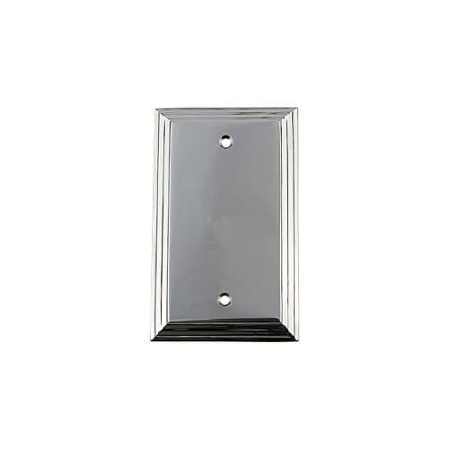 Nostalgic Warehouse 719889 Deco Switch Plate with Blank Cover, Bright Chrome