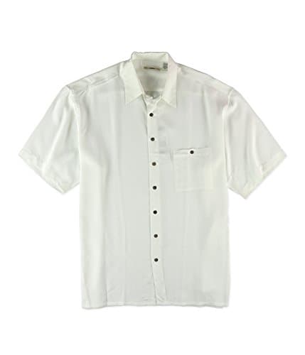 Campia Men’s Classic Button Down Shirt, Short Sleeves in Solid Colors