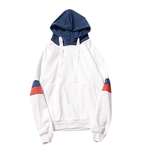 Vinyst Men's Relaxed Juniors Hood Loose Basic Cotton Pullover Outwear