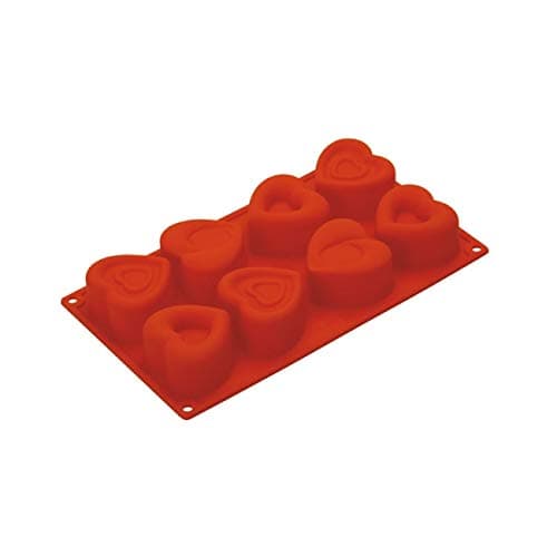 VAURUM 8 Cavity Mixed Heart Shape Design Soap Making and Cake Baking Silicone Mould APX 80gms
