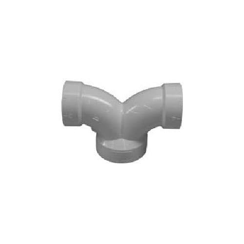 Genova 70722 Double Dwv Pipe Elbow, 90 Deg, 2 X 1-1/2 in, Hub, SCH 40, PVC, 1 1/2