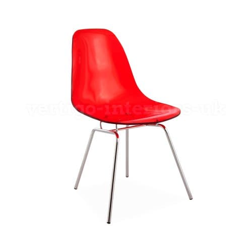1 X Eames Style Special Edition Ghost Style DSX Side Dining Chair - Red