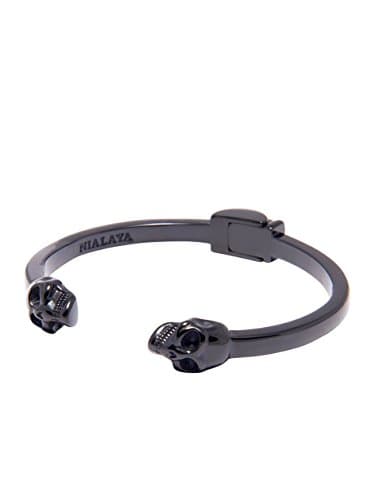 Nialaya Men's Black Skull Bangle