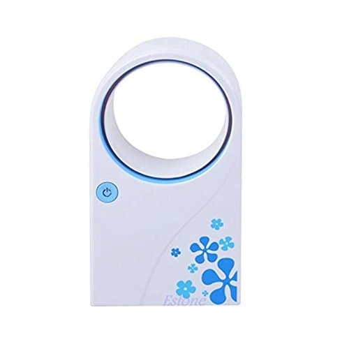 Kingwin Portable Mini Bladeless Fan No Leaf Air Conditioner USB Cable Desktop Fan - Blue