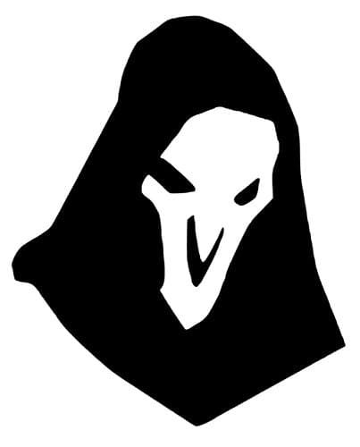Overwatch Reaper Hood Mask Sticker Decal